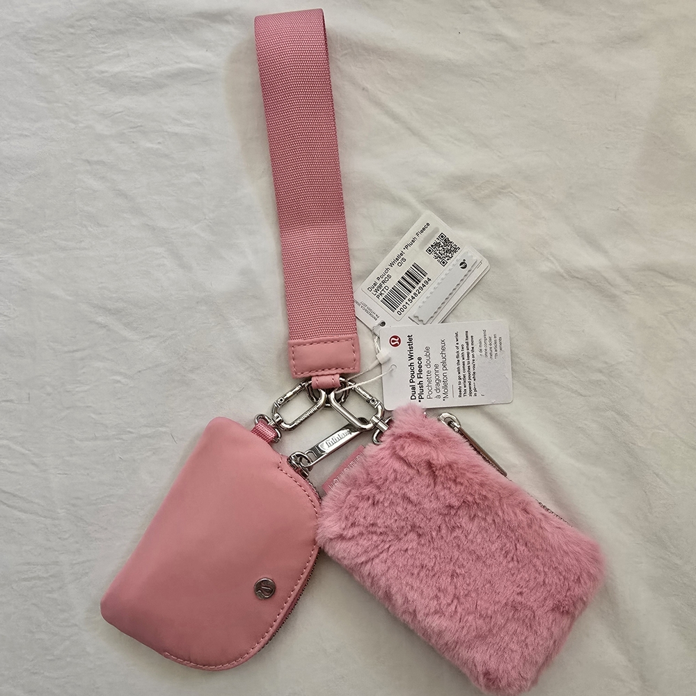 Lululemon Dual Pouch Wristlet - Pink Plush Fleece